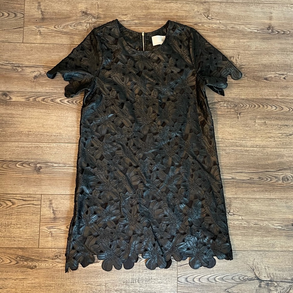 Just One Answer (JOA) Black Floral Laser Cut Dress